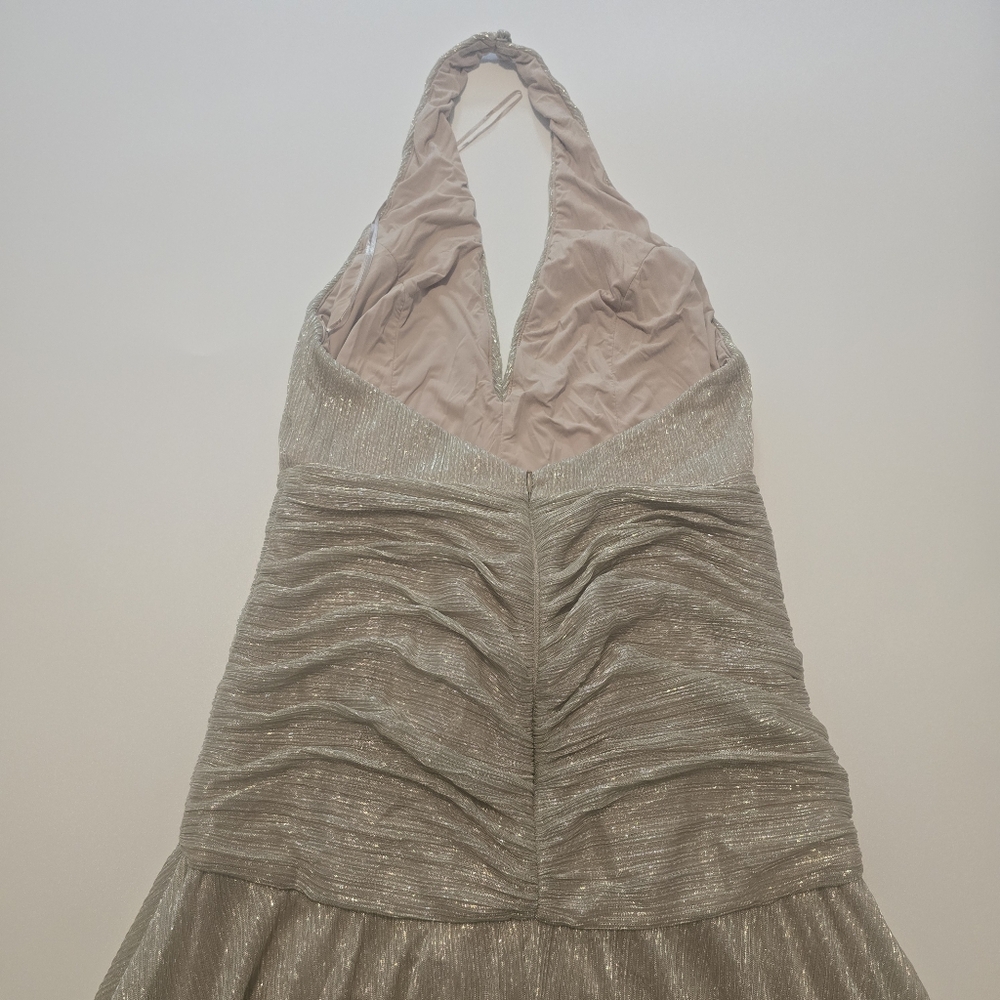 PatBO Lurex Draped Maxi Dress Gowns Halter neck Sleeveless Size 8 - Picture 8 of 13